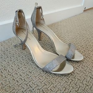 Metallic/sparkly high-heeled sandals
